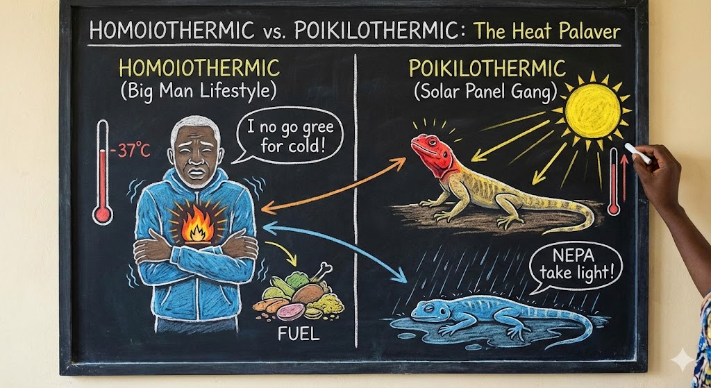 Difference between Homoiothermic and Poikilothermic animals