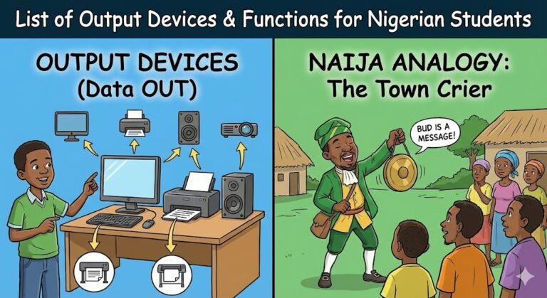 List of Output Devices and Their Functions for Nigerian Students