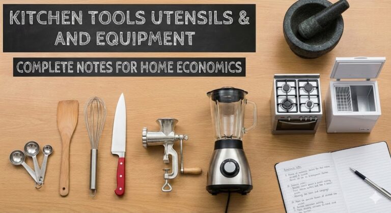 Kitchen Tools Utensils and Equipment: Complete Notes for Home Economics I know exactly why you are here. This topic is a favorite in Junior WAEC and even pops up in the practicals for SS3 students, yet people still mix up a simple spoon with "equipment." It’s frustrating. Let's fix that today so you can get your full marks. Kitchen tools utensils and equipment are the necessary items we use for food preparation, cooking, serving, and storage. Without them, cooking is not just hard; it is basically impossible. Imagine trying to pound yam with your bare hands—it won’t work. Definition of Kitchen Tools and Equipment Kitchen tools and equipment refer to all the implements, appliances, and items used in the kitchen to make cooking easier, faster, and more hygienic. Think of it this way: In a workshop, a carpenter needs a hammer and saw. In the kitchen, the cook needs knives and pots. We generally divide these items into two main groups based on their size and how they are moved. Tools/Utensils: These are small, movable items you hold in your hand (like knives, spoons, and whisks). Equipment: These are larger, often heavier items that are usually fixed in one spot or difficult to move around (like your refrigerator or gas cooker). Classification of Kitchen Equipment Kitchen equipment is classified into three major groups based on size and mode of operation. These categories help us organize the kitchen so it doesn't look like a marketplace where everything is scattered. Small Equipment (Tools and Utensils): Handheld items. Large Equipment: Heavy appliances. Mechanical Equipment: Machines that use electricity or manual power to do hard work. Small Kitchen Tools and Utensils Small kitchen tools are handheld implements used for specific tasks like cutting, mixing, measuring, or serving. These are the "apprentices" of the kitchen. They do the running around. You move them from the drawer to the table, to the sink, and back again. They are usually cheaper and made of stainless steel, wood, plastic, or aluminum. Common Examples and Uses: Knives: Used for cutting, chopping, and slicing. You have the Chef’s knife (for everything), the Paring knife (for peeling oranges or potatoes), and the Bread knife (serrated edge). Teacher’s Tip: Never use a dull knife. A blunt knife is more dangerous than a sharp one because you have to use force, and if it slips, you are in trouble. Colander: A bowl with holes used for draining water from boiled foods like rice or pasta. Don't confuse this with a sieve; a sieve has a wire mesh for flour, while a colander has bigger holes. Egg Whisk: Used for beating eggs or mixing light batters to introduce air. Graters: Used for shredding foods like carrots, cheese, or unripe pawpaw for salad. Chopping Board: A wooden or plastic board where you place food for cutting. Hygiene Note: Avoid cutting raw meat and vegetables on the same board without washing it first. This causes cross-contamination. You can read more about safe food handling on FoodSafety.gov. Large Kitchen Equipment Large kitchen equipment refers to the heavy, permanent appliances used for cooking, cooling, or storage. These are the "Ogas" of the kitchen. They command respect and occupy a permanent space. You don't just wake up and decide to move your fridge to the parlor; it stays where it is. They are expensive and require careful handling. Key Examples: Cookers: These can be gas, electric, or kerosene stoves. They provide the heat needed for cooking. Refrigerators and Freezers: Used for preserving perishable foods at low temperatures. Kitchen Sink: Used for washing food and cleaning dirty utensils. Cupboards and Shelves: Used for storing food items and other equipment. Mechanical Kitchen Equipment Mechanical kitchen equipment consists of machines that simplify difficult tasks like grinding, blending, or mixing. These guys are the time-savers. In the old days, our grandmothers used grinding stones for pepper. It tasted good, but it took forever. Today, mechanical equipment does that job in seconds. Examples: Blender: Used for pureeing fruits, grinding tomatoes for stew, or making smoothies. Mixer: Used for mixing cake batter or dough. Toaster: Used specifically for browning bread. Dishwasher: An automated machine for washing plates and cutlery (though this is less common in the average Nigerian home, it is still in the syllabus!). Care and Maintenance of Kitchen Equipment Care and maintenance involve the regular cleaning and servicing of kitchen items to make them last longer and prevent rust or damage. If you don't take care of your tools, you are wasting money. I always tell my students: a dirty kitchen is a playground for cockroaches. Rules for Care: Wash immediately: Do not leave dirty plates or pots overnight. It encourages bacteria and makes them harder to wash the next morning. Dry before storing: Moisture causes rust, especially on tin or iron bakeware. Wipe them dry with a kitchen napkin. Don't soak wood: Never leave your wooden turning sticks or chopping boards soaking in water. The wood will swell, crack, and eventually rot. Sharpen knives: Keep your knives sharp using a sharpening stone or steel. Unplug appliances: When cleaning your blender or toaster, always remove the plug from the socket first. Water and electricity are enemies. For more on appliance safety, you can check general safety guidelines on Wikipedia. Conclusion Mastering kitchen tools utensils and equipment is not just about passing your Home Economics exam; it is a life skill. Whether you are running a restaurant or just cooking indomie at home, knowing the right tool for the job makes the difference. Go through these notes again, memorize the examples, and you will be ready for any question WAEC throws at you. Good luck!