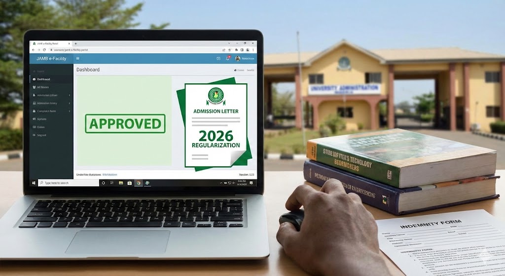 The Official 2026 JAMB Regularization Portal Guide: Costs, Steps & Fast-Track ApprovalWhat exactly is the JAMB regularization portal and how does it function?The JAMB regularization portal is an official digital gateway used to validate and officially record tertiary admissions obtained outside the standard Unified Tertiary Matriculation Examination framework. It formally syncs part-time, direct entry, and pre-degree admission records into the central database, ensuring your academic history is legitimate for graduation and NYSC mobilization.Who really needs to process a JAMB late application in 2026?You must utilize this portal if your current university or polytechnic admission is not recognized on the Joint Admissions and Matriculation Board database. This predominantly affects students who entered through distance learning, transferred institutions without updating their matriculation profiles, or require an official admission letter for clearance and graduation purposes.How much does the JAMB regularization fee cost right now?The official JAMB regularization fee for the 2026 academic cycle is strictly ₦10,000, payable directly via the Remita platform. However, applicants should budget an additional ₦1,000 to ₦2,000 for approved Computer-Based Test (CBT) center service charges, which cover administrative document processing, profile generation, and mandatory biometric authentication uploads.What are the strict requirements needed for JAMB regularization?Before initiating the condonement of illegitimate admission, you must possess an active JAMB e-Facility profile and a linked National Identification Number (NIN). Your O'Level results, institutional admission letter, official matriculation number, recent passport photographs, and personal academic data are absolutely mandatory to successfully complete the digital screening and processing phases.How does the new undisclosed admissions interlock affect the process?In 2026, candidates must first verify their matriculation status through the undisclosed admissions search index before requesting regularization. This proprietary pre-screening mechanism prevents systemic duplication errors. If your matriculation number is missing from this preliminary index, your indemnity form will automatically trigger a rejection code during the upload phase.How do I step-by-step apply for JAMB regularization online?Applying for regularization demands precision to avoid fatal bureaucratic delays. You must generate a unique transaction ID on the e-Facility platform, facilitate the statutory payment, and process an indemnity form. Navigating this labyrinth requires strict adherence to the official directives provided by the Joint Admissions and Matriculation Board.The 2026 Application Workflow:Access Your Profile: Navigate to the official JAMB e-Facility portal and authenticate your session using your registered email and password.Trigger the Application: Locate the dashboard sidebar. Click on "Late (Retroactive) Application" or the "Condonement of Illegitimate Admission" tab.Secure a Transaction ID: The portal will generate a bold, red Transaction ID. Copy this alphanumeric code immediately.Execute the Remita Payment: Pay the statutory ₦10,000 fee directly online via your debit card, or generate a mandate for a physical bank deposit.Populate the Database: Input your academic credentials. Scrutinize your matriculation number and enrollment year for typographical errors.Generate the Indemnity Form: Download and print the resulting PDF. This document forms the physical backbone of your entire application.Why is biometric authentication at a certified CBT center so critical?Attempting to process your data at an unauthorized cybercafe invariably leads to catastrophic profile suspension. Certified CBT centers possess the cryptographic clearance to append your live fingerprint biometrics directly to the application. This non-negotiable security layer permanently binds your physical identity to your newly regularized academic and matriculation records.What is the exact timeline for indemnity form tracking and approval?After your Dean of Student Affairs signs your physical indemnity form, the institution forwards it to the state JAMB office. Based on our latest tracking benchmarks, it takes exactly 14 to 21 working days for the endorsed document to reflect as "Approved" on your personal e-Facility tracking dashboard.How can I quickly check my JAMB regularization status?Monitoring your application progression prevents last-minute graduation bottlenecks. You can seamlessly verify your authorization state by accessing your e-Facility dashboard, navigating to the "Check Admission Status" tab, and inputting your registration parameters. An approved status instantly unlocks the capability to officially print your synchronized and globally recognized admission letter.Portal Status DirectoryPortal Status DisplayInterpretative MeaningRequired ActionSubmittedApplication successfully received by the digital system.Print the indemnity form immediately and submit it to your school's admission office.ProcessingThe state office is actively reviewing your Dean's signature.Wait patiently. Do not attempt to submit duplicate forms.ApprovedYour academic regularization is completely successful.Pay the required token to print your official JAMB admission letter.RejectedA data mismatch or invalid documentation was detected.Visit the nearest state office for immediate physical dispute resolution.