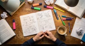 A stressed student researching what is the fastest way to raise your GPA