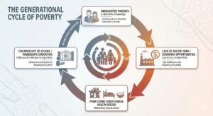 Infographic detailing the effects of low education in Nigerian states
