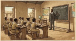 A historical classroom setting explaining the roots of what is the most educated tribe in Northern Nigeria
